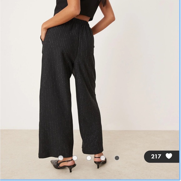JDY Petite wide leg pants in black - Picture 5 of 12